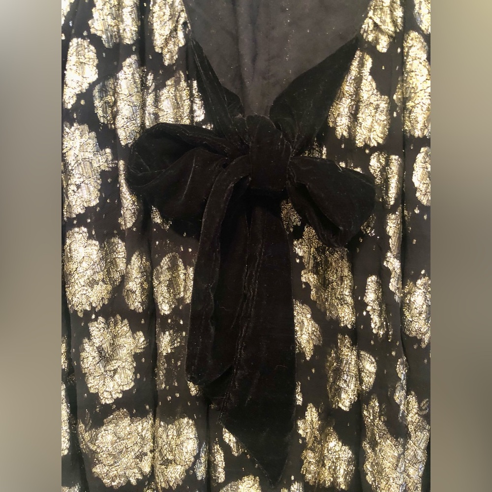 NWT Free People Dazzle Oversized Romper Gold Black Velvet Sparkle Size Large - Picture 6 of 13